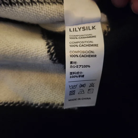 BRAND NEW in Gift Box With Tags Womens LilySilk Round Neck Argyle Sweater Large - Picture 10 of 12